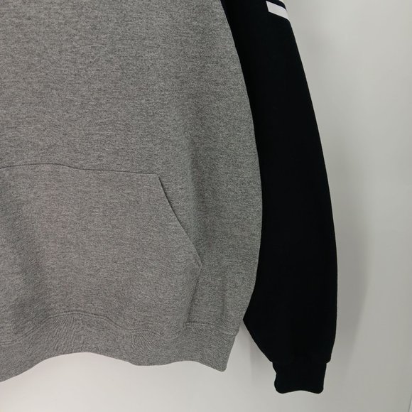 WOMENS BLACK/GRAY MEDIUM STAR PRINT PULLOVER HOODIE - Picture 4 of 16